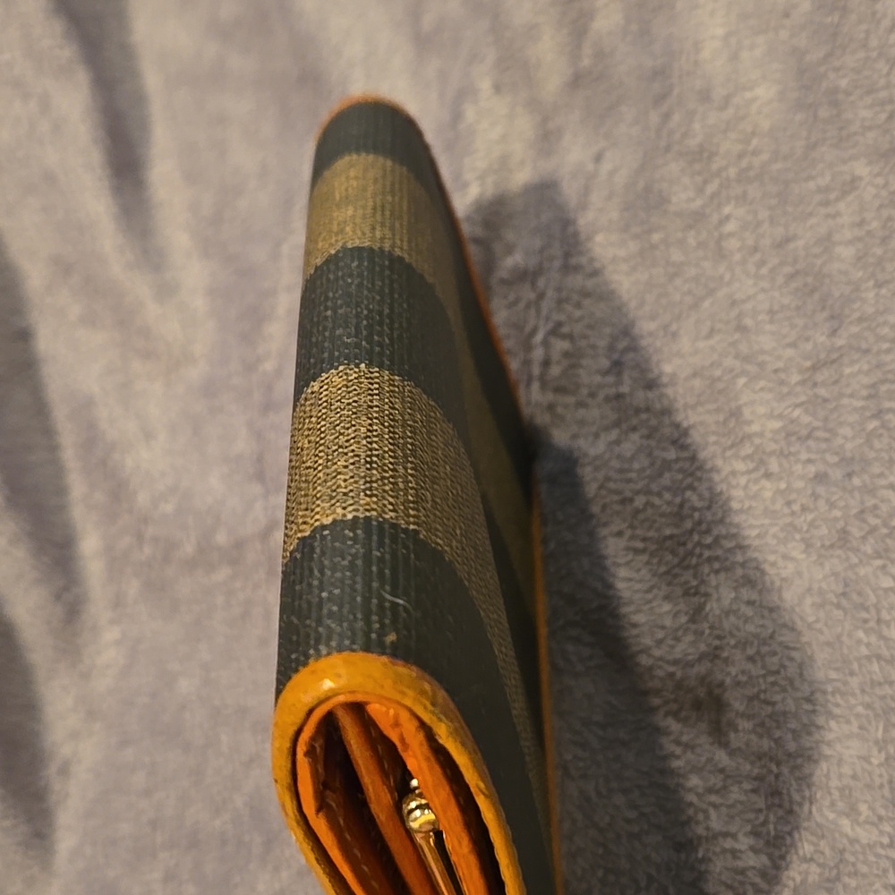 Fendi Kisslock Rehab Wallet Brown and Black Striped - Picture 13 of 16